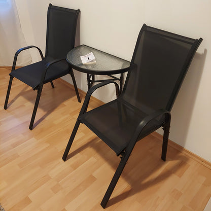 Zestaw mebli balkonowych – stół + 2 krzesła | Meble na balkon, taras, ogród