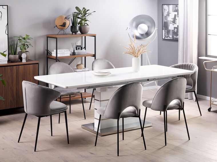 Nowoczesny Stół do Jadalni lub Salonu Rozkładany 90 x 180/220 x 78cm biały