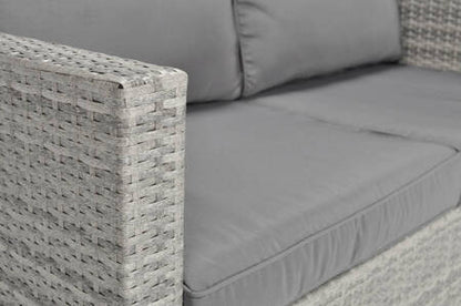 Szara 3 osobowa Sofa z Technorattanu do Ogrodu, na Taras. Patio lub Balkon z poduszkami w Zestawie